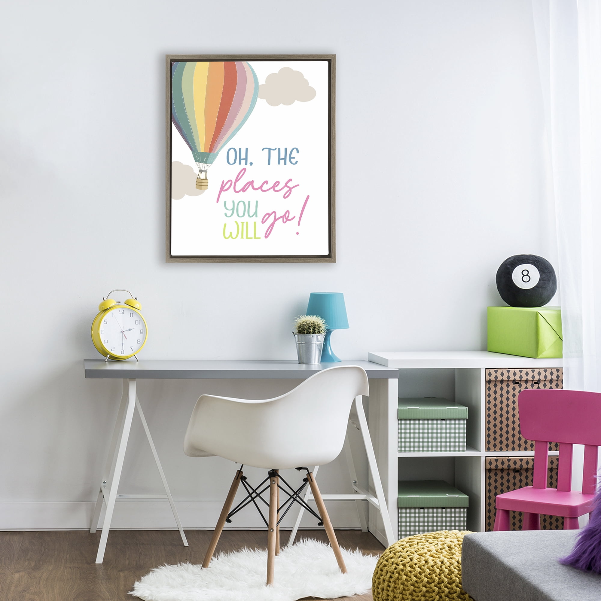 Stupell Industries The Places You Will Go Brown Framed Floater Canvas Wall Art, design by Christine Simpson Art