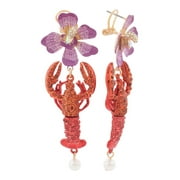 Betsey Johnson Lobster Drop Earrings (Mermaid Jewels Lobster Earrings) C80
