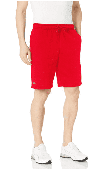 Lacoste Rear Pocket Fleece Shorts in Blue cotton blend sweat shorts