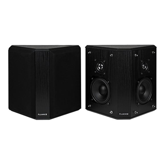 Fluance Elite High Definition 2-Way Bipolar Surround Speakers for Wide Dispersion Surround Sound in Home Theater Systems - Black Ash/Pair (SXBP2)