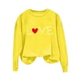 thumbnail image 3 of FDGIU Women's Valentine Pullover Sweatshirt, Cozy Heart Print Long Sleeve Top for Valentine's Day & Comfortable Trendy Style, 3 of 5