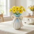 thumbnail image 3 of Unique Bargains Modern Ceramic Flower Vase for Centerpiece Blue 4.3"L x 4.3"W x 7.9"H, 3 of 6