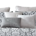 thumbnail image 4 of Benjara Emma 9 Piece Polyester Queen Comforter Set, Gray Silver Velvet Damask Print, 4 of 5