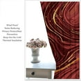 thumbnail image 6 of Thermal Insulated Room Darkening Window Curtains, Luxurious Wine Red Blackout Curtains, Door Curtains for Door Window with Geometric Gold Stripes for Bedroom Living Room Playroom-W42xL63in, 6 of 6