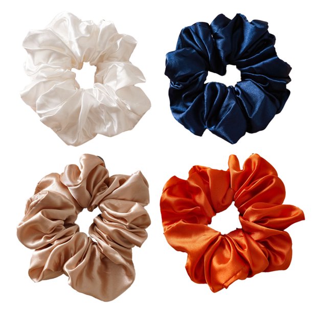 Paquete de 4 lazos para el cabello para mujer, lazos para el cabello, adornos para cola de caballo, lazos para rascar, accesorios para el cabello para niñas Adepaton BST3007844-1