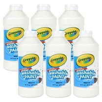 Crayola Washable Paint, White, 16 oz. Bottles, Pack of 6