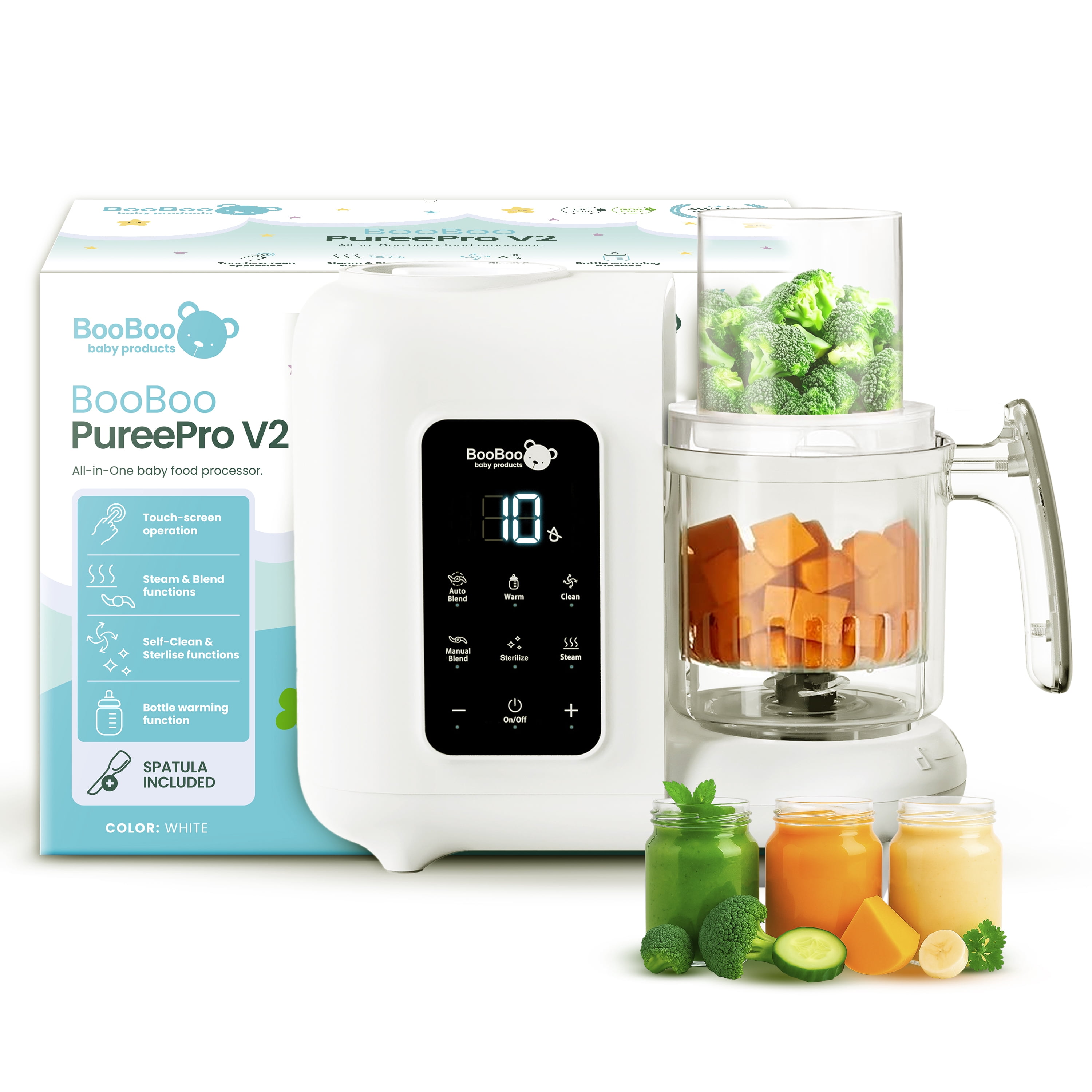 BooBoo Baby Pureepro V2 5 in 1 Baby Food Maker Steamer and Bottle Warmer