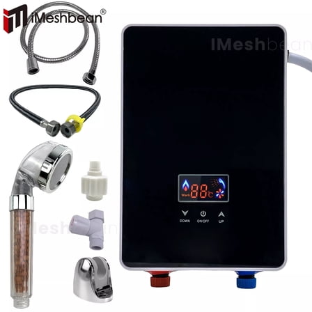 iMeshbean 6500W 220V Tankless Electric Hot Water Heater Instant Boiler On Demand Whole House US