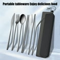 thumbnail image 4 of 7-Piece Portable Stainless Steel Cutlery Set Knife Fork Spoon Chopsticks & Straws with Case Outdoor Camping Travel & Picnic Utensils, 4 of 6