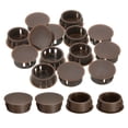 thumbnail image 1 of Uxcell 28pack 20mm(13/16")" Nylon Hole Plugs, Flush Type Panel Round Snap In Fastener Knockout Plugs, Brown, 1 of 6
