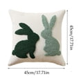 thumbnail image 3 of TanSiDing Easter Bunny Embroidered Cushion Cover Sofa Pillow Case, 3D Puffy Embroidery Soft Decorative Throw Pillow for Living Room Bedroom Holiday Decor, 3 of 7