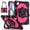 Black+Rose, variant on Dteck with Pencil Holder Case for iPad Pro 13 inch 2024,Heavy Duty Silicone Case 360 Degree Rotating Handle Stand Cover with Shoulder Strap for iPad Pro 13-in. (M4) ,Purple+Mint