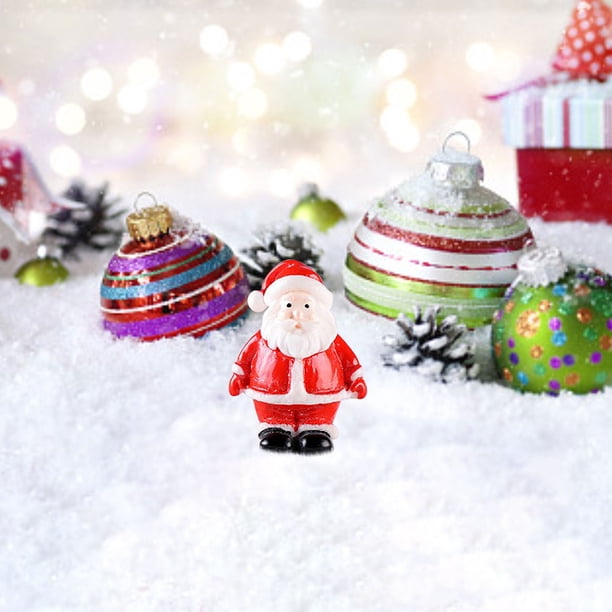Fiudx Figuras Navideñas En Miniatura, Colección de Papá Noel de Resina, Diseño Festivo Pintado a Mano, Decoración Diy con Bolas de Nieve y Plantas, Decoración Navideña para El Hogar, Idea de Regalo F