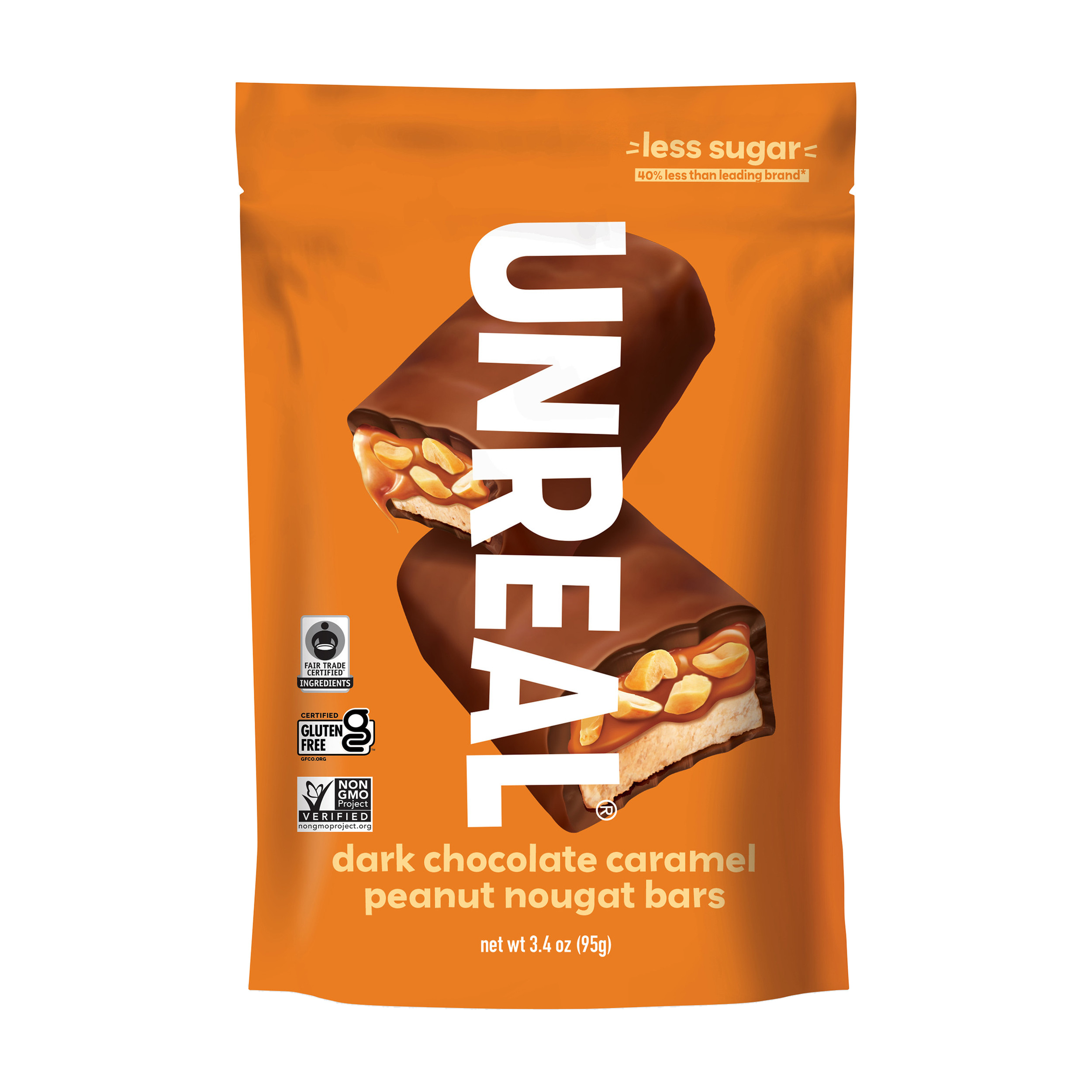 UNREAL Dark Chocolate Caramel Peanut Nougat Bar, 3.4 oz photo 2