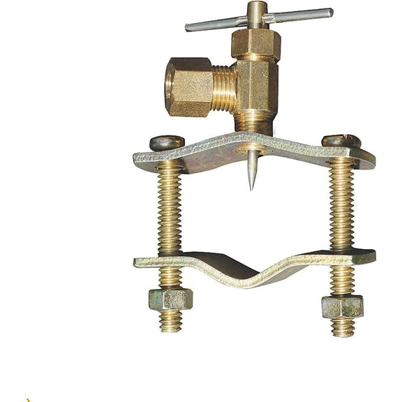 Self Piercing 1/4-Inch Compression Outlet Brass Saddle Needle Valve (1 Pack)