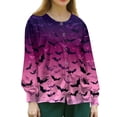 thumbnail image 4 of WTOBBY Women's Halloween Printed Nurse Uniform Top Long Sleeve Single Breasted Style - Perfect for Medical Staff and Halloween Costumes with Comfortable Button Closure,Light Purple XL, 4 of 4