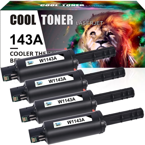 Cool Toner Compatible Toner Cartridge Replacement for HP 143A W1143A for HP Neverstop Laser MFP 1202w 1001nw MFP 1202nw 1201 Printer Ink Black, 4-Pack