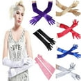 thumbnail image 4 of Gants Femmes Satin Classique Opera Fest Party Audrey Hepburn Gants Années 1920 Femmes Coude à Poignet Longueur, 4 of 6