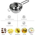 thumbnail image 4 of 2-pack stainless steel double boiler, heat- handle for chocolate, butter, cheese, caramel and candy-18/8 steel melting pot, 2 cup capacity, universal pad, 4 of 6