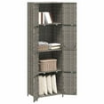thumbnail image 2 of vidaXL Garden Storage Cabinet Grey 59x40x180 cm Poly Rattan, 2 of 5