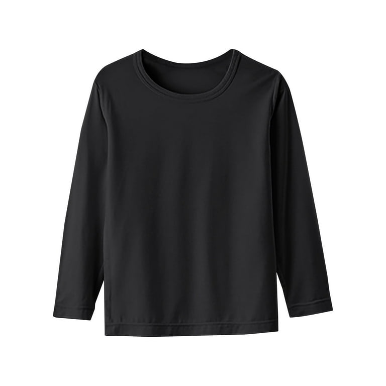 Pack Boys Girls Long Sleeve T-Shirt Basic Solid Soft Modal