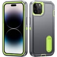 thumbnail image 1 of for iPhone 14 Pro Case, iPhone 14 Pro Phone Case with Built in Kickstand, Shockproof/Dustproof/Drop Proof Heavy Duty Military-Grade Rugged Protective Cover for iPhone 14 Pro,Grey,For iPhone 14 Pro, 1 of 8
