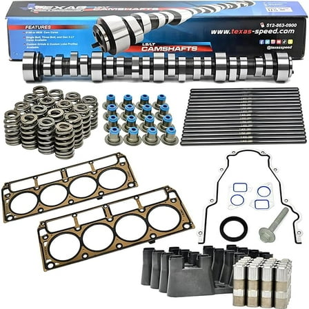 Texas Speed & Performance TSP Chopacabra Truck Camshaft Install Kit for Gen III/IV LS 4.8L 5.3L LS1 Vortec Trucks (Includes Cam Kit, Gaskets, Lifters & Trays)