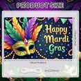thumbnail image 2 of Colorful Feathers Mardi Gras Banner Gold Masquerade Carnival Backdrop Sparkling Stars Vibrant Confetti Celebration Backdrop for Mardi Gras Party Carnival Celebration Masquerade Ball, 2 of 9