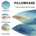 thumbnail image 5 of Summer Coastal Throw Pillow Covers 20x20 Inch Set of 2, Turquoise Ombre Beach Ocean Waves Waterproof Outdoor Pillow Covers, Decorative Cushion Pillowcases for Couch, Sofa, Bed, Garden, Patio, 5 of 9