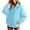 Light Blue, variant on Women's Solid Full Zip High Collar Sweatshirt Long Sleeve Loose Casual Zip up Jacket with Pockets Lightweight Hoodless Outerwear Tops White