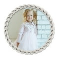 thumbnail image 2 of 4x4 Round Silver Metal Picture Frame with Rope Design, 2 of 3