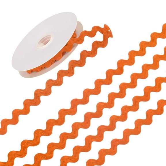 1-Roll Rick Rack Trim, 10 Yard 15mm / 0.6 Inch Wave Bending Fringe Trimming Ribbon [Orange]