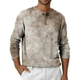 thumbnail image 2 of Inglocry Men's Henley T-Shirt, Long Sleeve Cotton Henley Tees for Men, 3-Button Fall Casual Shirts Camel 2XL, 2 of 7