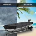 thumbnail image 7 of Che Yi Bao 12-14ft Jon Boat Covers, Heavy Duty Waterproof 420D Marine Grade UV Resistant, Fits 12-14ft Long and Beam Width up to 70 inches, Gray (UP to 14FT), 7 of 7