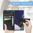 thumbnail image 4 of Compatible with iPhone 14 Pro Max Wallet Case, [Kickstand Feature][Wrist Strap][Card Slots][3D Bling Rhinestone Emboss Butterfly] Leather Magnetic Flip Case for Apple iPhone 14 Pro Max, Black, 4 of 9