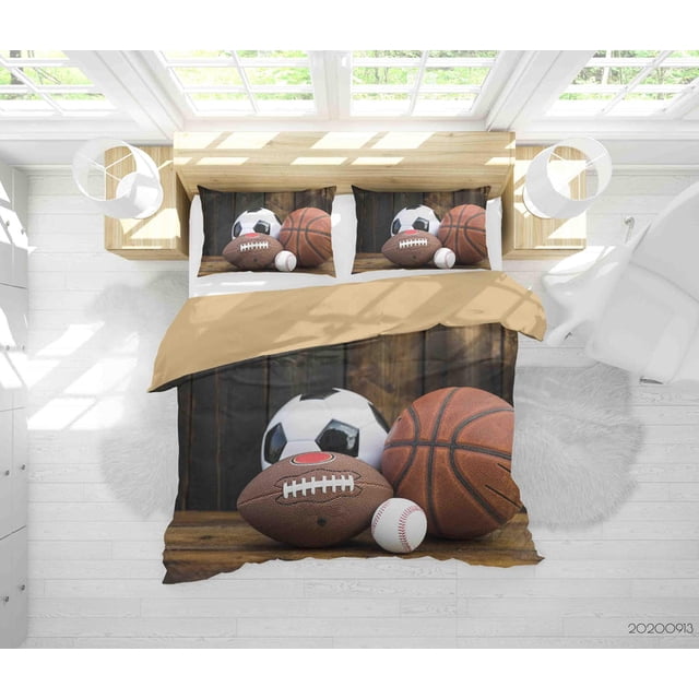 3D Soccer Ball Baseball Table Pattern Quilt Cover Set Bedding Set Duvet Cover
