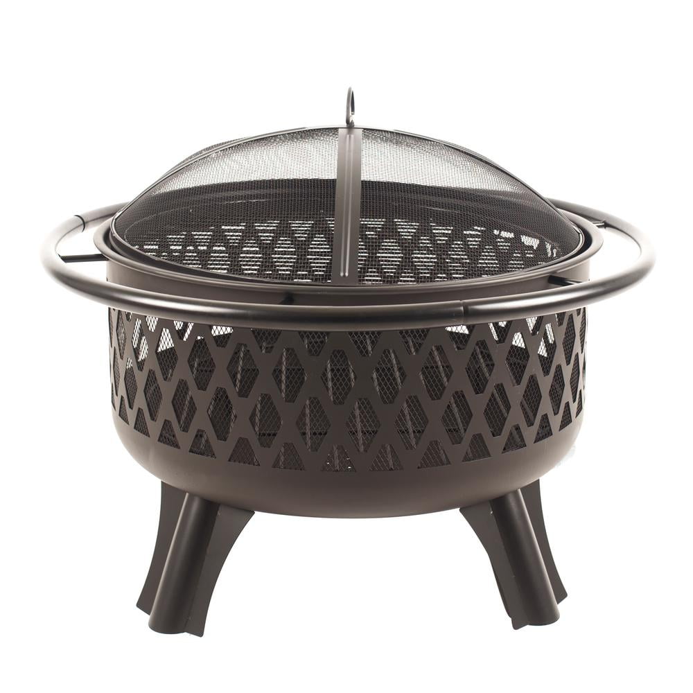 Hampton Bay Ofw992ra Piedmont 30 In Steel Fire Pit Black With Departments