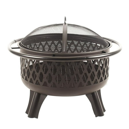 UPC 872076012306 product image for Hampton Bay OFW992RA Piedmont 30 in. Steel Fire Pit in Black with Cooking Grate | upcitemdb.com