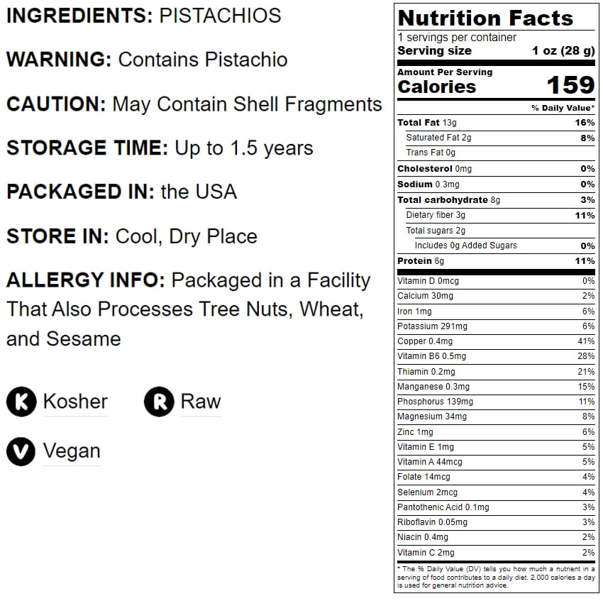 California Pistachio Kernels, 9 Pounds - Kosher, Raw, Vegan - by Food to Live