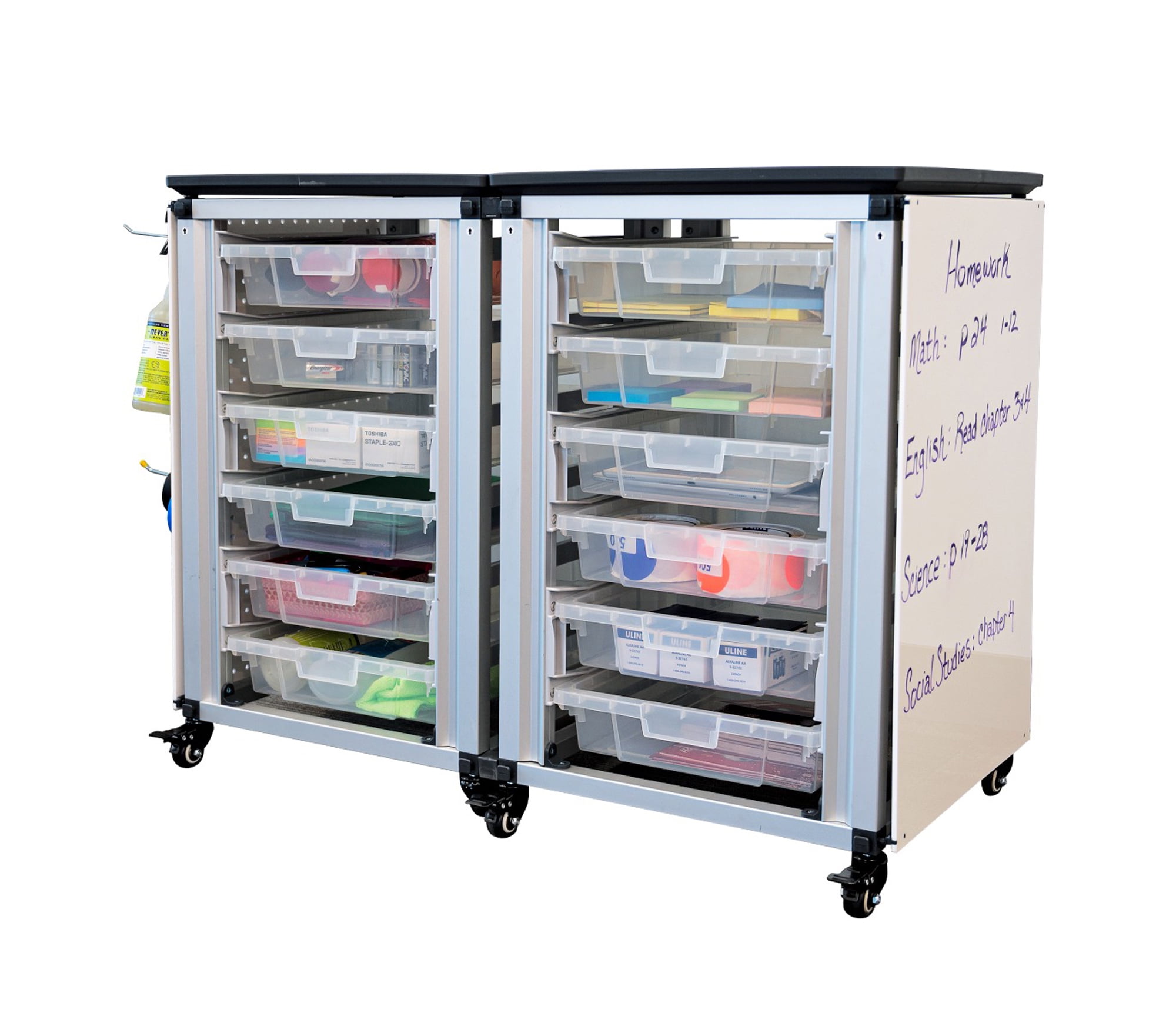 Luxor MBS-STR-22-24S Modular Classroom Storage Cabinet - 4 Stacked Modules with 24 Small Bins
