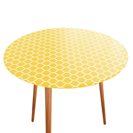 

huoge Table Cloth PVC Oil-proof Round Elastic Table Protector
