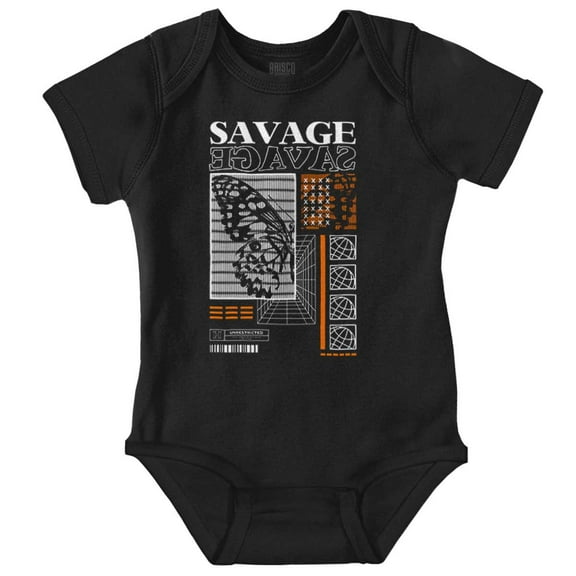 Urban Streetwear Savage Butterfly Romper Boys or Girls Infant Baby Brisco Brands NB