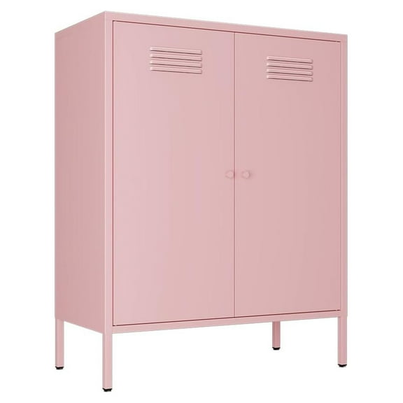 Metal Accent Storage Cabinet for Bed Room,Living Room,Home,Hotel,Office,Garage,3-Tier,2 Removable Shelves ()