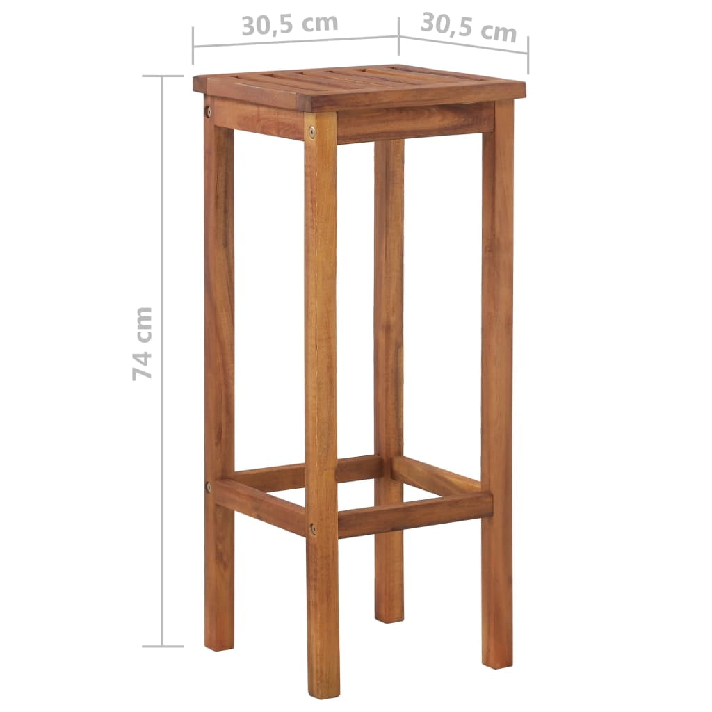 2Pcs Bar Chairs, 30" High Wood Barstools for Indoor Outdoor