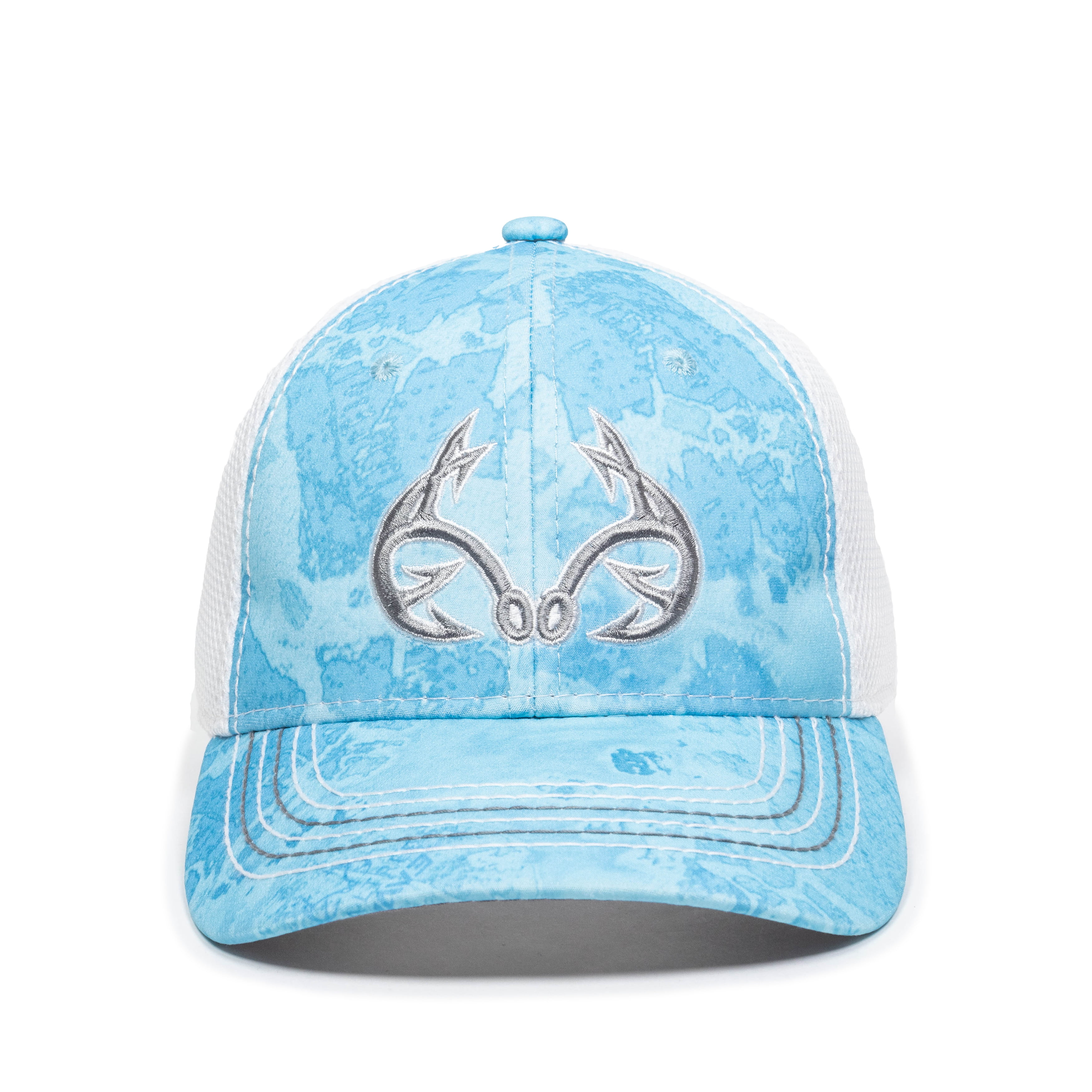 Realtree Structured Baseball Style Hat, Fishing Wav3/Light Blue, Adult