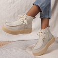 thumbnail image 2 of NECHOLOGY Zapatos Botines para mujer Botas grandes para mujer otoño e invierno nueva suela gruesa antideslizante con cordones frontales zapatos versátiles de alta moda para mujer (White 7), 2 of 7
