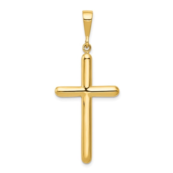 Real 14kt Yellow Gold Cross Pendant; for Adults and Teens; for Women and Men