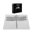 thumbnail image 3 of Ambesonne Dragonfly Jigsaw Puzzle Durable Cardboard, Detailed Insect, 1000 pcs, Charcoal Grey and White, 3 of 5