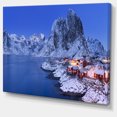 thumbnail image 2 of Fishermen Cabins in Winter - Modern Seashore Canvas Wall Art, 2 of 4