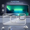 thumbnail image 4 of for iPhone 13 Pro Max Case Magnetic Clear with Camera Cover [Compatible with MagSafe] Stand Hard Luxury Plating Phone Cases for iPhone 13 Pro Max for Women Men -Sliver, 4 of 12